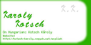 karoly kotsch business card